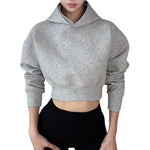 Chic Hooded Fleece-lined Thickened Long-sleeve Sweatshirt Womens Oversized Fit