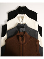 Women's Wool Loose-Knit Cardigan Vest