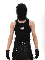Mens Casual Metal Letter Premium Sleeveless Vest