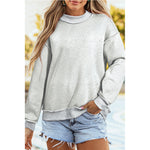 Cross-border Relaxed-fit Solid-color Crew-neck Sweatshirt For Europe And America
