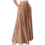 Elegant High-quality Satin A-line Skirt For Women