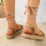Womens Fashion Plus-Size Strap Flat Sandals