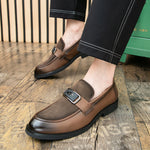 Mens Leather Shoes Plus-Size Slip-On Casual Loafers