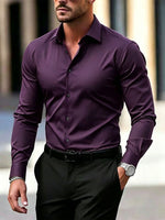 Mens Long-Sleeve Plus-Size Business Shirt