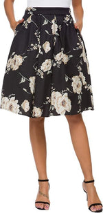 Digital-print Womens Midi Skirt