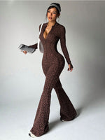 Leopard Print Slim Fit Hip Hugging Yoga Suit