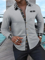 Color-block Printed Fashionable Loose-fit Shirt