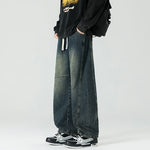 Men's Loose-fit Straight-leg Patchwork Jeans