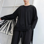 Unique Long-sleeved Crew Neck Sweatshirt With Long Tassels - A Versatile Runway Style