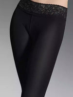 Lace Waistband With Goose Down Non-slip Slimming Tights
