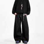 Starry Sky Pattern Saber-Style Mens Retro Loose Straight-Leg Wide-Leg Casual Trousers