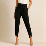 Stylish High-waisted Solid-color Versatile Chic Casual Womens Pants