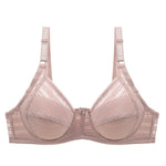 Striped Plus Size Bra Push Up Thin Breathable Bra