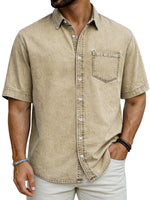 New Mens Short-sleeve Casual Shirt