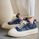 2026 Men's Summer Low-Top Canvas Skate Shoes, Platform Non-Slip Breathable Trendy Sneakers For Commute