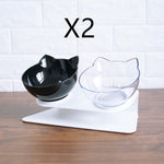 Cat Elevated Feeder Stand With Transparent Bowl