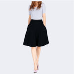 Knee-length A-line Skirt With Pockets Exuding An Elegant And Professional Vibe