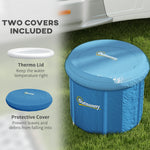 Cold Plunge Tub, Portable Ice Bath Cold Water Therapy Tub with Thermo Lid, for Athletes Recovery, Dark Blue