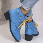 Cross-border Large-size Chunky-heeled Thick-soled Ankle Boots