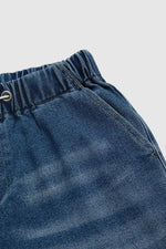 Non-elastic Elasticated Waist Wide Straight Pants