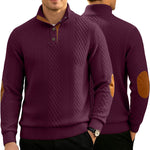 Mens Jacquard Crew-neck Long-sleeve Sweater