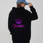 KING QUEEN Series Couple Hooded Pullover Sweatshirts