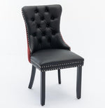Furniture Collection, Modern High-End Tufted Solid Wood Contemporary PU & Velvet Upholstered Dining Chair-2 Piece Set