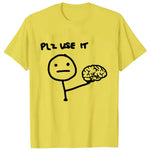 Brain-themed Funny Graphic Loose-fit Crewneck T-shirt