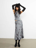 Printed Punk Girl Hollow Skirt
