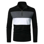 Mens Loose-fit Casual Long-sleeve Top With Digital Print And Zipper
