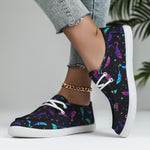 New Bat-pattern Lace-up Low-top Casual Flat Shoes