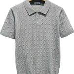 Mens Summer Striped Short-Sleeve Polo Shirt