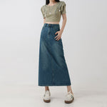 Trendy Figure-flattering High-waisted A-line Midi Skirt