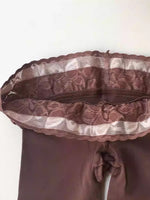 Lace Waistband With Goose Down Non-slip Slimming Tights