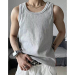 Mens Gray American-Style Ribbed Tank Top