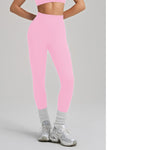 High-Elastic Seamless Knit Yoga Pants For Women, Peach Hip Lifting Workout Leggings For Training, Fitness & Running, Summer Style