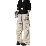 Retro High-Street Apricot Workwear Denim Jeans