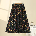 Elastic High-waisted Midi Skirt For Women