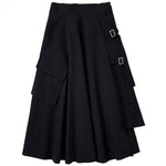 Irregular Black Utility Skirt For Women