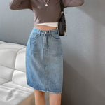 Womens Casual Denim Simple Skirt