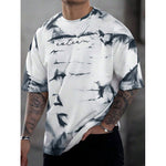 Mens Printed Crew-Neck Short-Sleeve Top