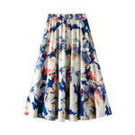 High-waisted Figure-flattering Mid-length Retro A-line Pleated Skirt