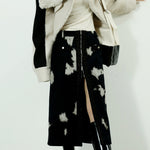 Dark Tie-dye Corduroy Quilted Skirt