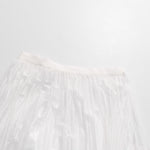 High Waist Pleated Ruffle Hem Midi Skirt