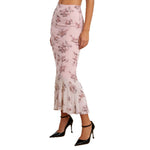 High-waisted Floral-print Mermaid Skirt For Women