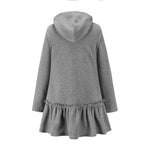 Autumn-style Hoodie With Wooden Earflaps Slanted Hem And A Hat