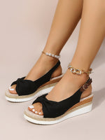 Plus-size Jute-strap Bow Sandals