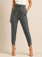 Stylish High-waisted Solid-color Versatile Chic Casual Womens Pants