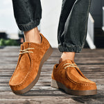 Outdoor Versatility For Traveling Suede British Style Leather Sneakers