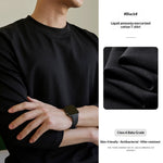 Mens Solid-color Crew-neck Casual Undershirt